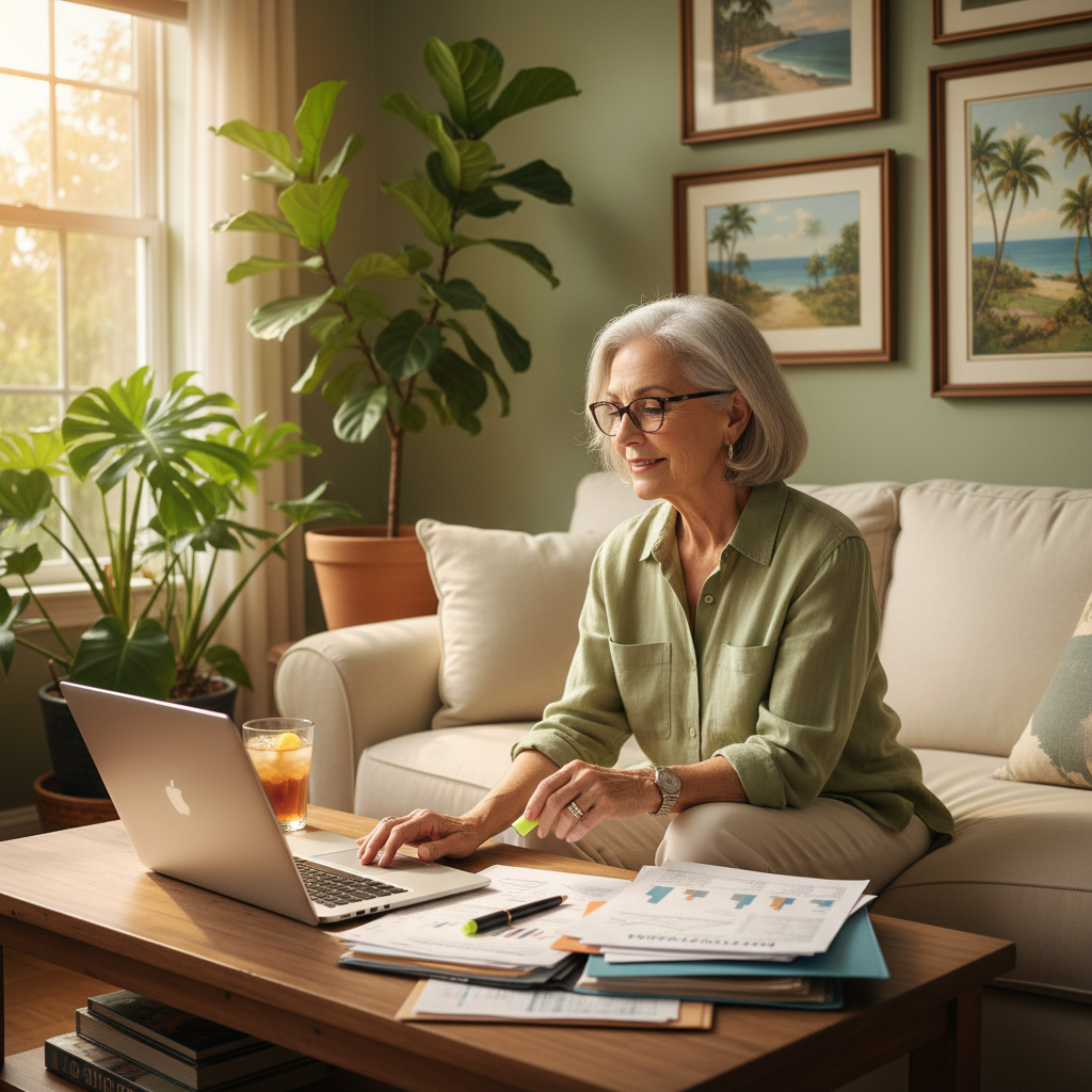 Florida retiree reviewing IRA planning options with financial advisor